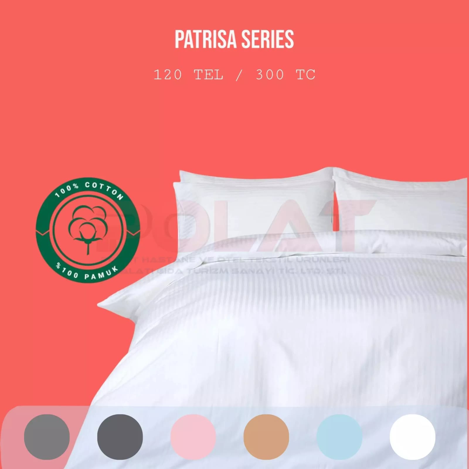 Patrisa Series 0.5 cm Satin Striped Linen Set 300 TC – 100% Cotton