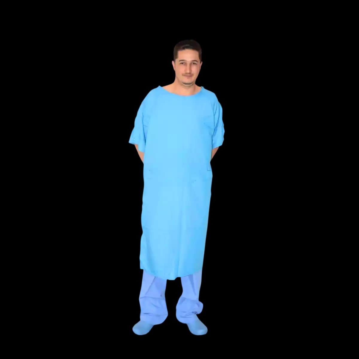Patterned Patient Apron with Snap Fastener