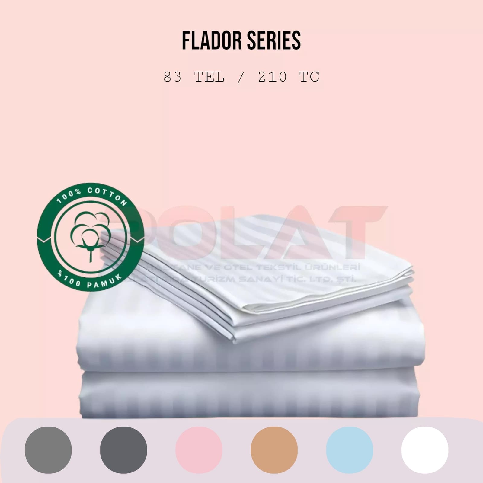 Flador Series 1 cm Striped Satin Sheet 210 TC – 100% Cotton