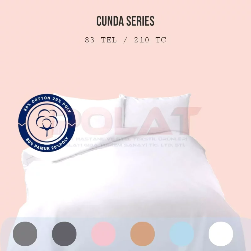 Cunda Series Plain Satin Linens Set 210 TC – 80% Cotton 20% Poly