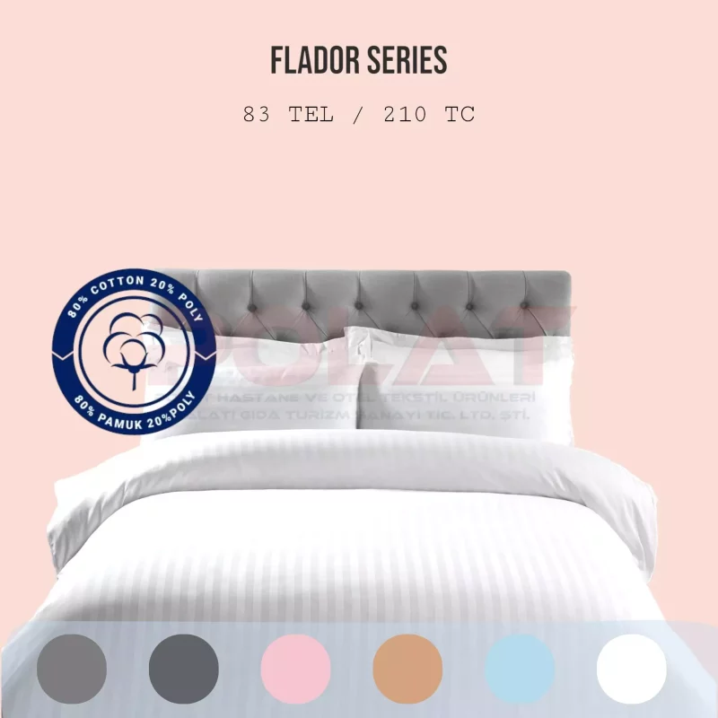 Flador Series 1 cm Striped Satin Linens Set 210 TC – 80% Cotton 20% Poly