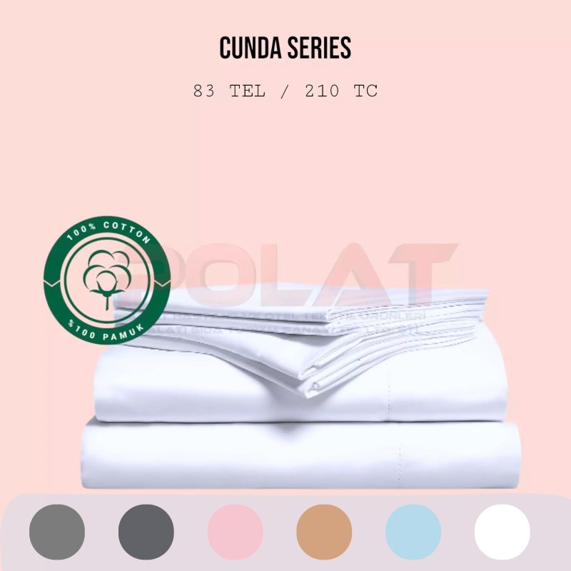 Cunda Series Plain Satin Sheet 210 TC – %100 Cotton